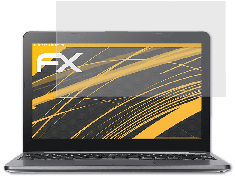 2x FX-Antireflex E203NA) Asus ATFOLIX Displayschutz(für Laptop