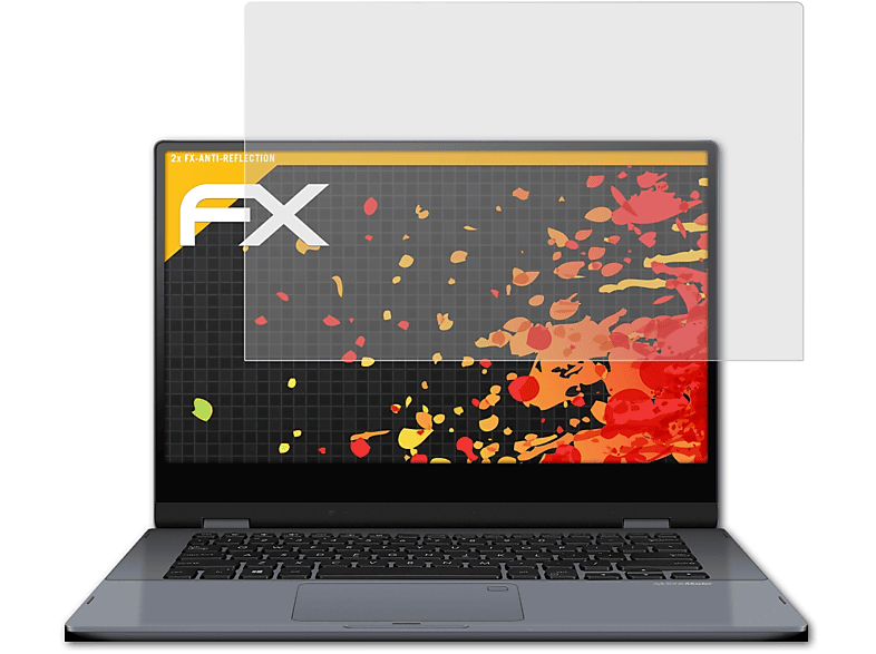 ATFOLIX 2x FX-Antireflex Displayschutz(für Asus VivoBook Flip 14 (TP412UA))
