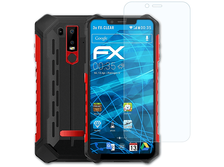 ATFOLIX 3x FX-Clear Displayschutz(für Ulefone 6E) Armor