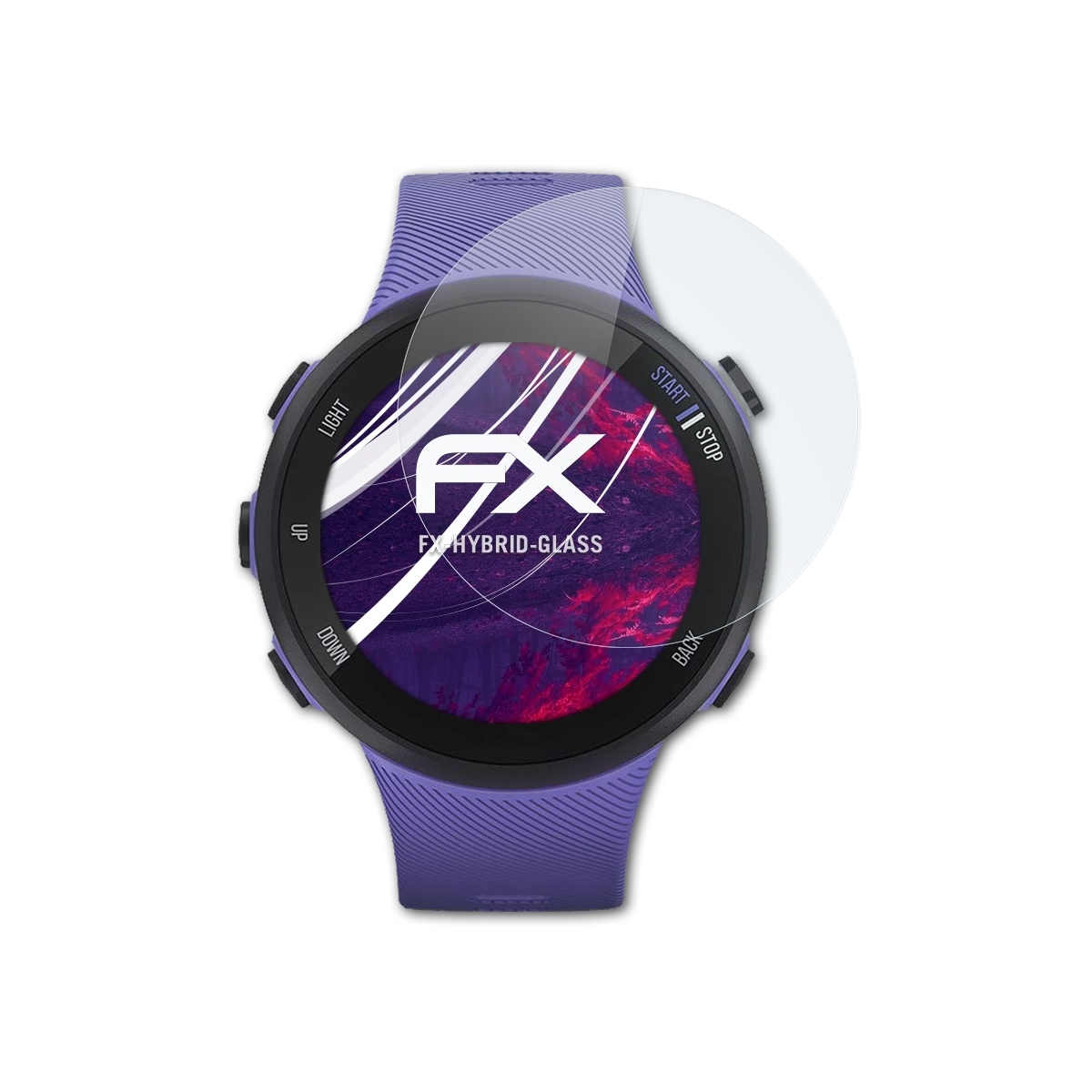 ATFOLIX FX-Hybrid-Glass Schutzglas(für 45s) Garmin Forerunner