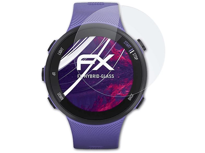 ATFOLIX FX-Hybrid-Glass Schutzglas(für Garmin Forerunner 45s) | Smartwatch Schutzfolien & Gläser