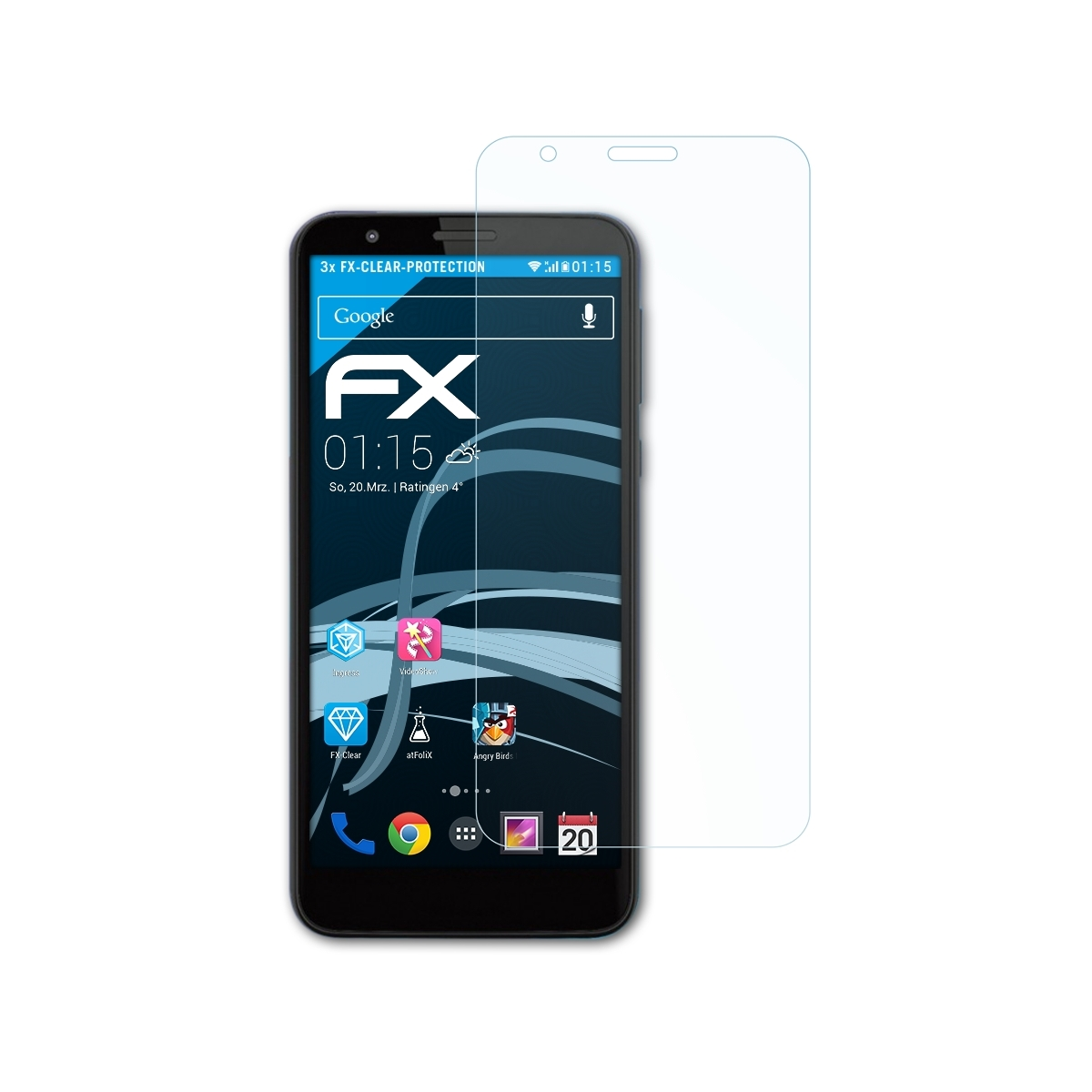 ATFOLIX 3x FX-Clear Displayschutz(für Motorola Moto E6)
