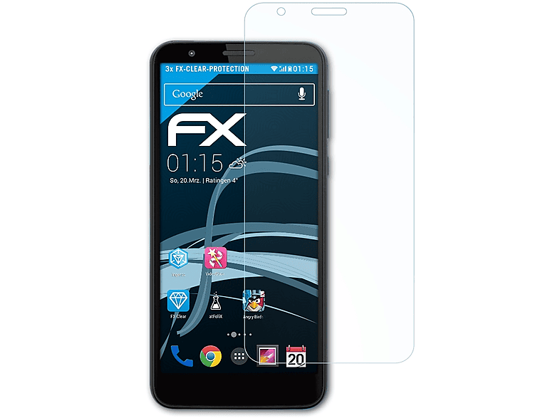 ATFOLIX 3x FX-Clear Displayschutz(für Motorola Moto E6)