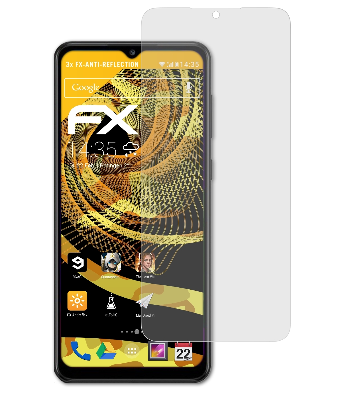 ATFOLIX 3x FX-Antireflex Displayschutz(für Samsung Galaxy M02)