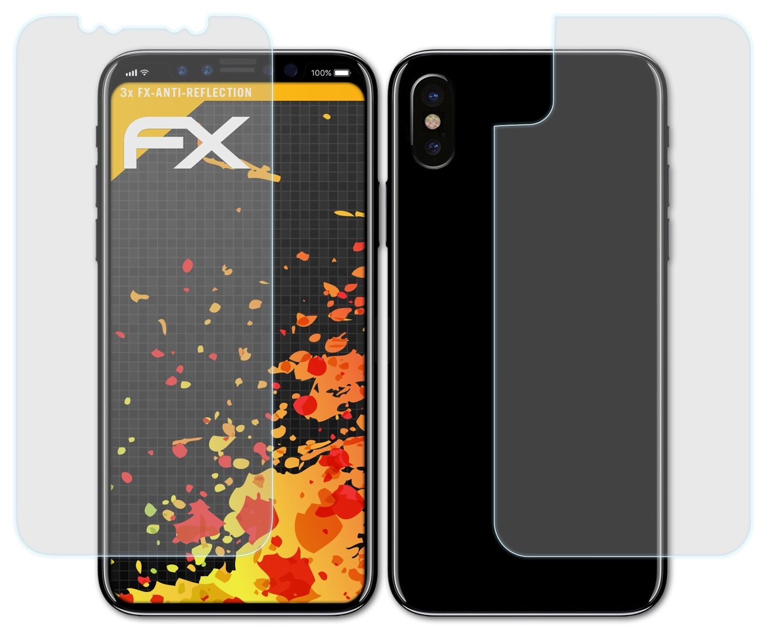 iPhone Displayschutz(für Apple FX-Antireflex ATFOLIX X) 3x