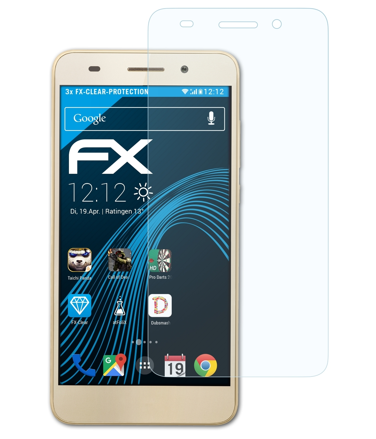 Y6 II) FX-Clear Huawei ATFOLIX Displayschutz(für 3x