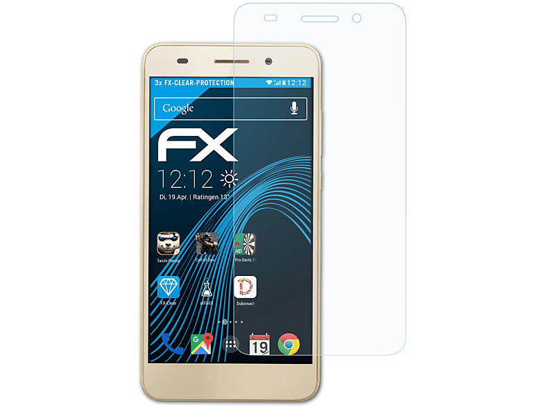 ATFOLIX 3x FX-Clear Displayschutz(für II) Y6 Huawei