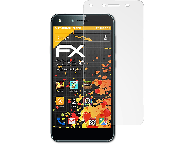 II Displayschutz(für Y6 ATFOLIX Huawei FX-Antireflex Compact) 3x