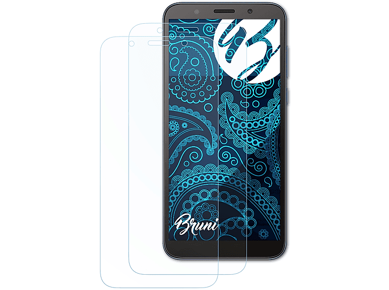 BRUNI 2x Basics-Clear Schutzfolie(für Huawei Y5 2018)