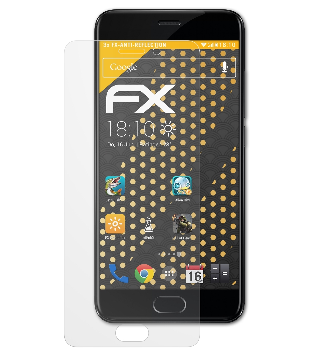 ATFOLIX 3x FX-Antireflex Displayschutz(für Meizu Pro 7)