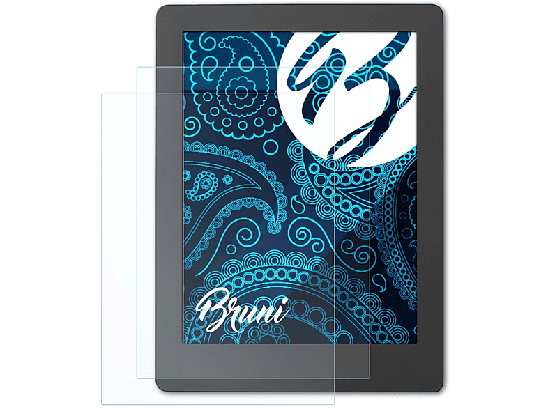 BRUNI 2x Basics-Clear Schutzfolie(für Kobo Aura H2O Edition 2)