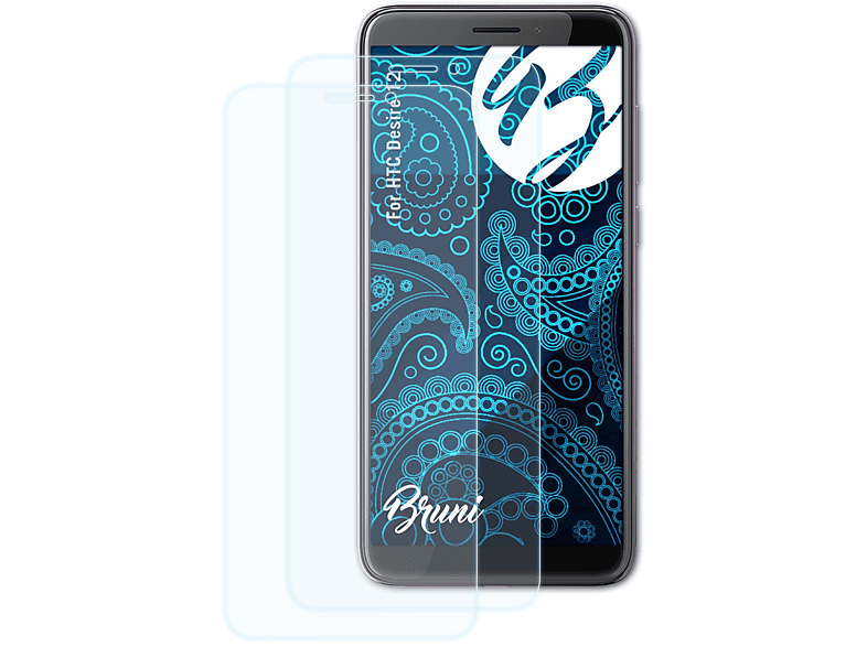 BRUNI 2x Basics-Clear Schutzfolie(für HTC Desire 12)