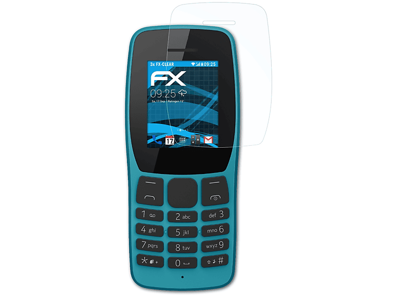 ATFOLIX 3x FX-Clear Displayschutz(für Nokia 110 (2019))
