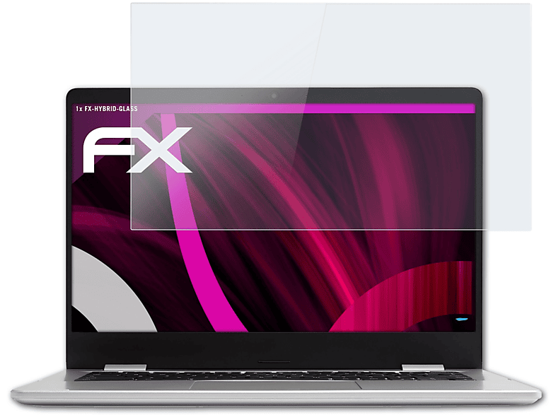 ATFOLIX FX-Hybrid-Glass Schutzglas(für Asus Chromebook C423 (C423NA))