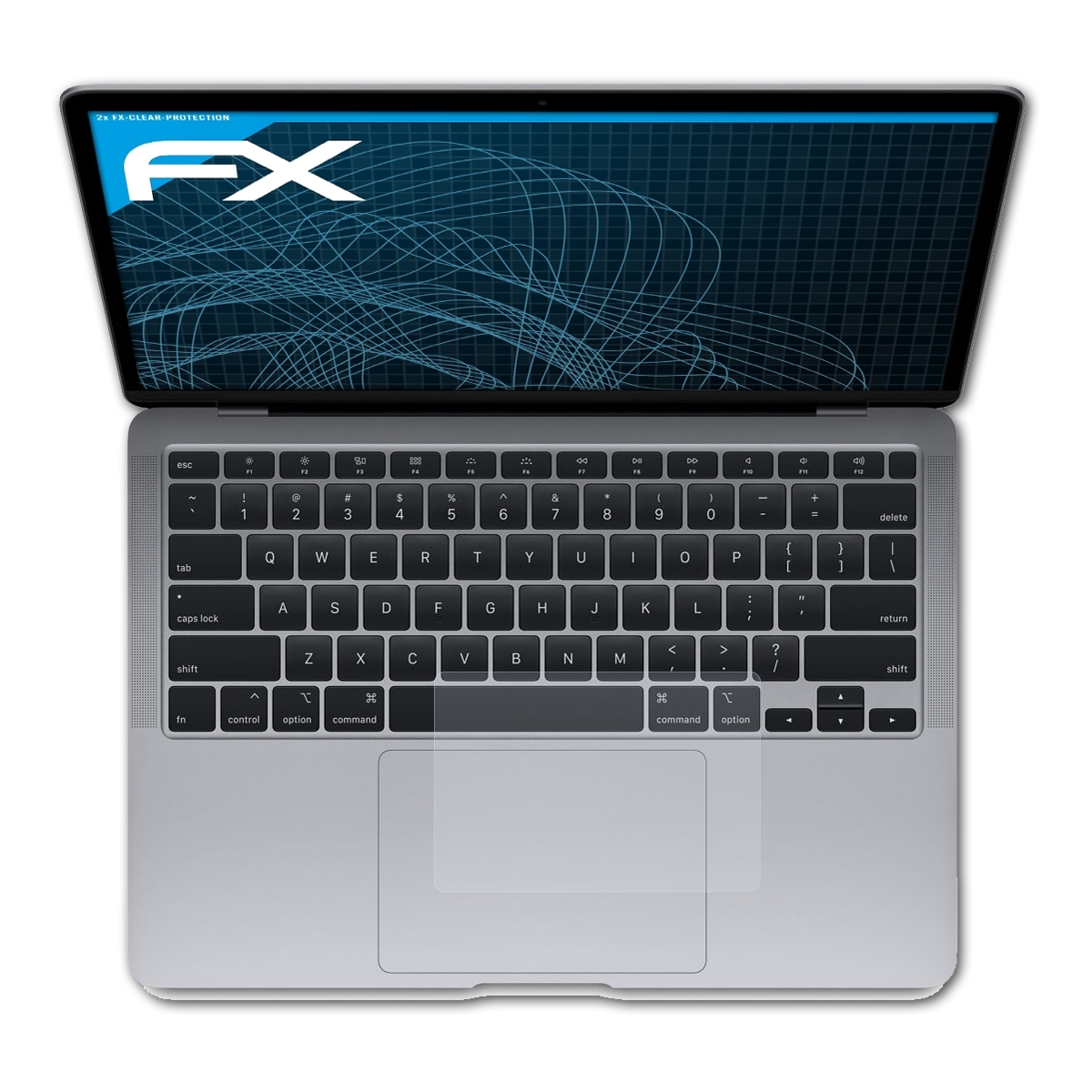2x Apple FX-Clear Air MacBook Displayschutz(für (2020)) Trackpad ATFOLIX