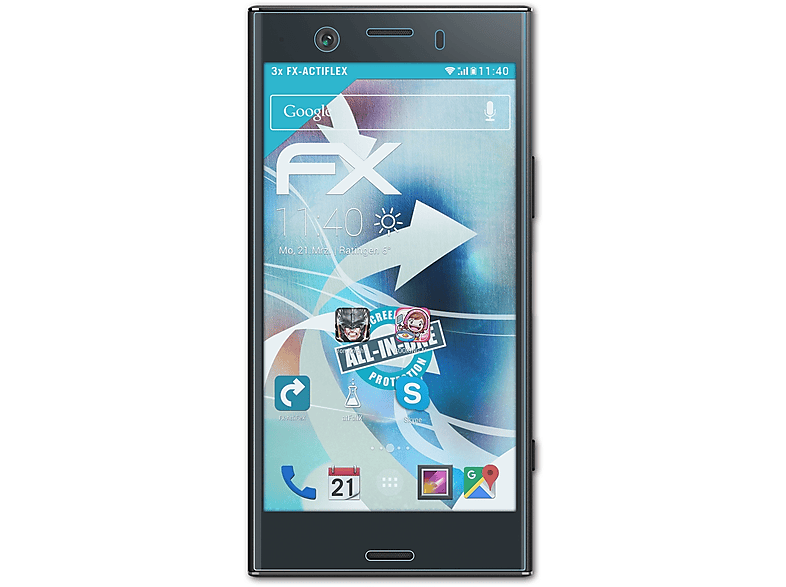 ATFOLIX 3x FX-ActiFleX Displayschutz(für Sony Xperia XZ1 Compact)