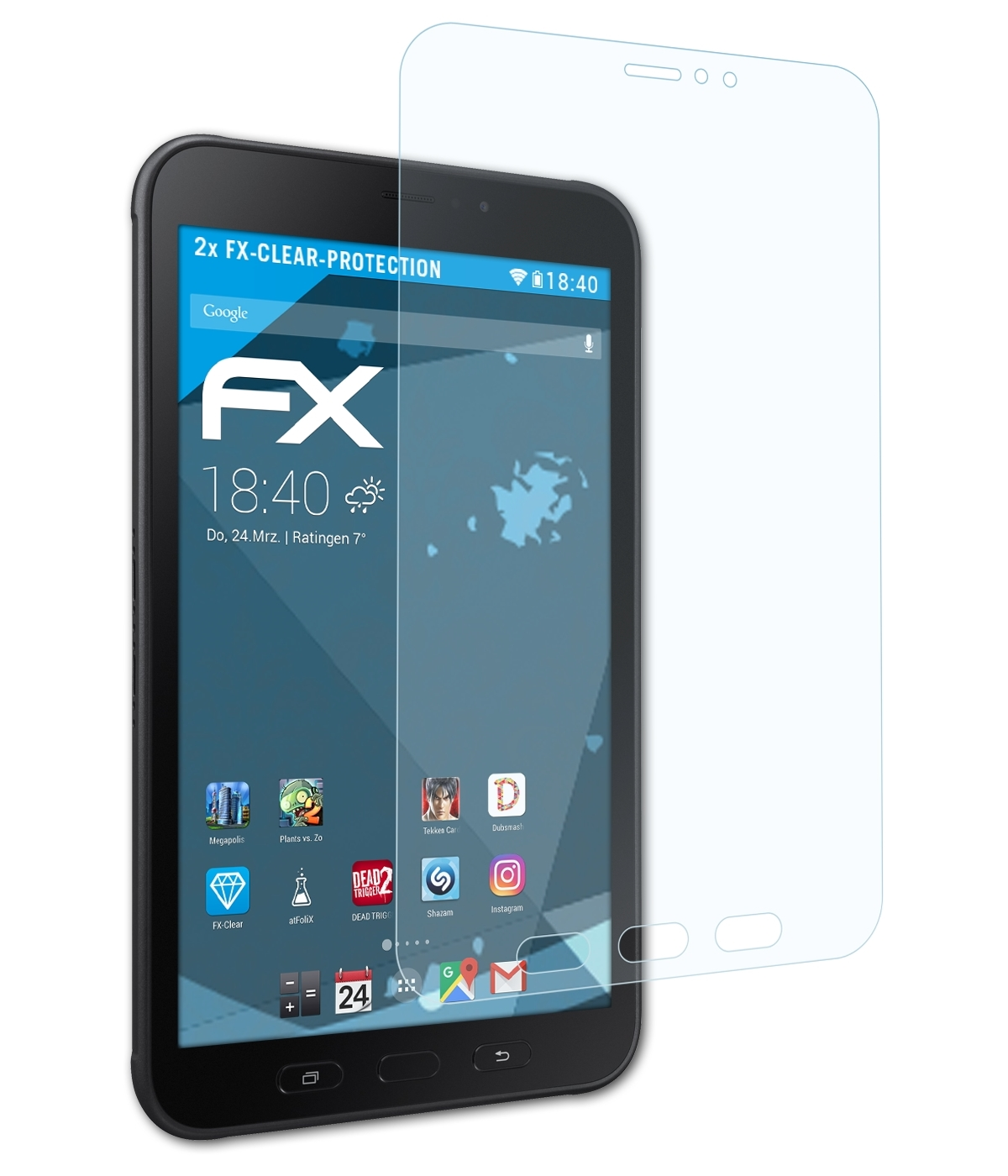 Active Galaxy Tab Samsung 2) 2x ATFOLIX FX-Clear Displayschutz(für