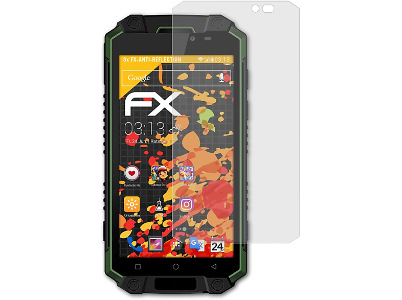 ATFOLIX 3x FX-Antireflex Displayschutz(für Oukitel K10000 Max)