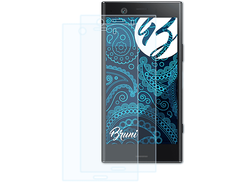 BRUNI 2x Sony Xperia Basics-Clear Compact) Schutzfolie(für XZ1