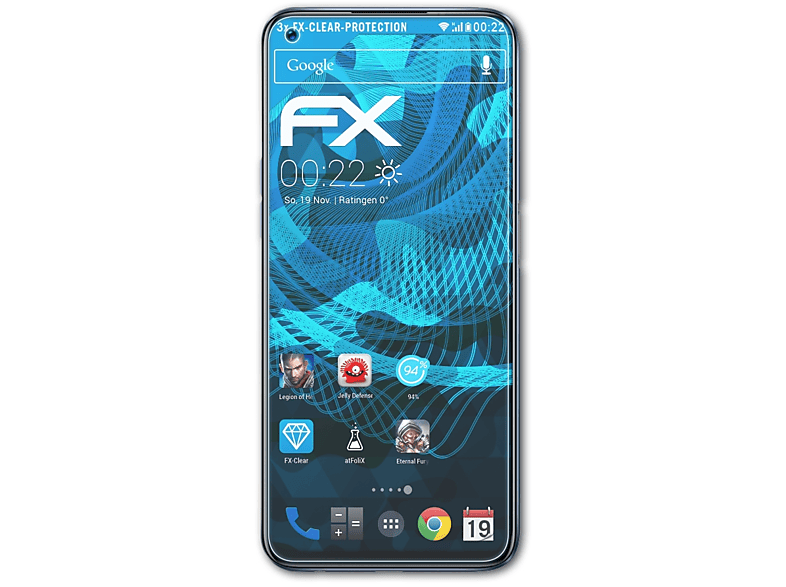 ATFOLIX 3x FX-Clear Displayschutz(für Realme Narzo 20 Pro)