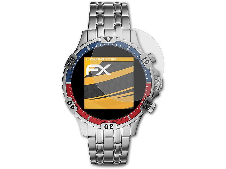 ATFOLIX 3x FX-Antireflex Displayschutz(für Fossil Garrett HR)