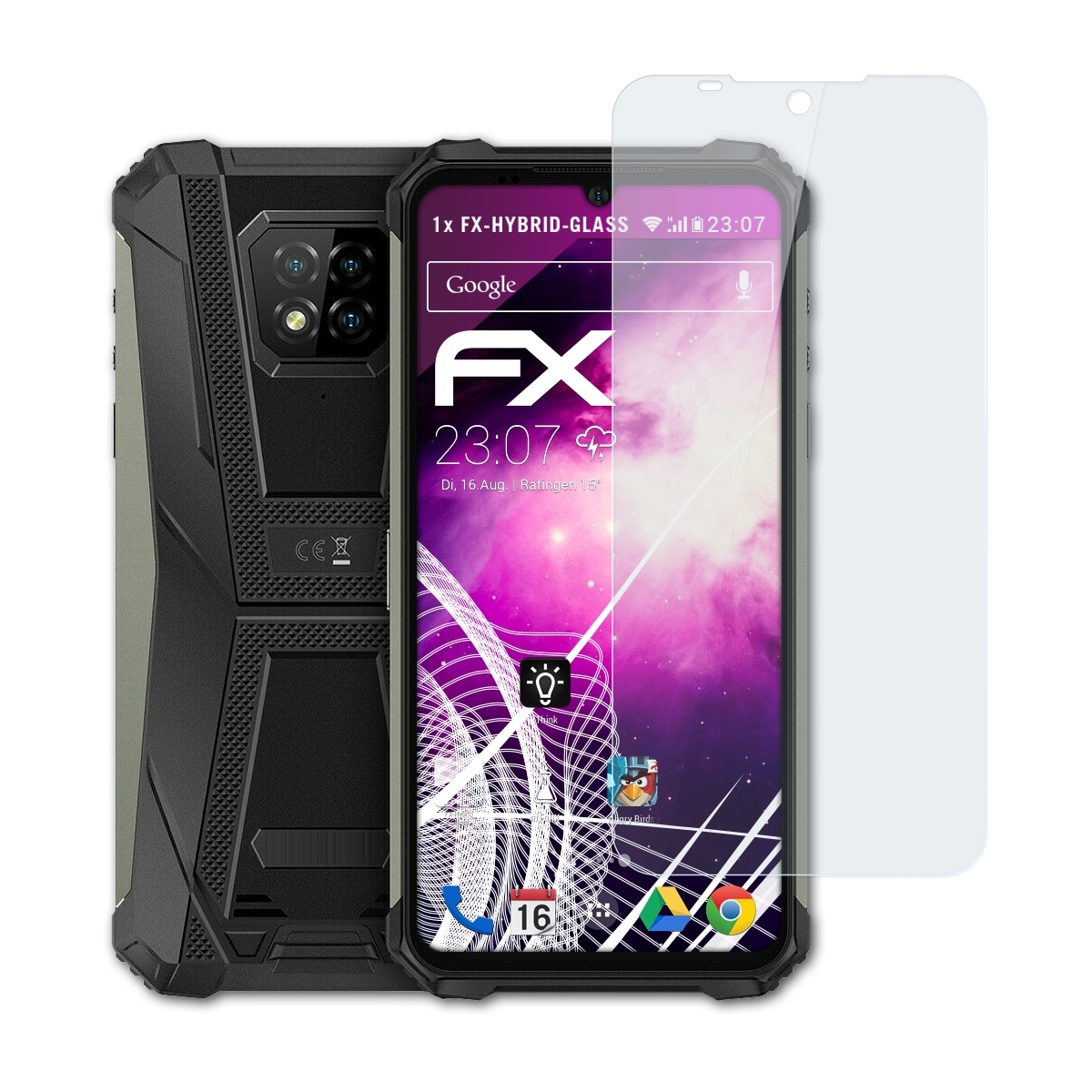 ATFOLIX FX-Hybrid-Glass 8) Ulefone Schutzglas(für Armor