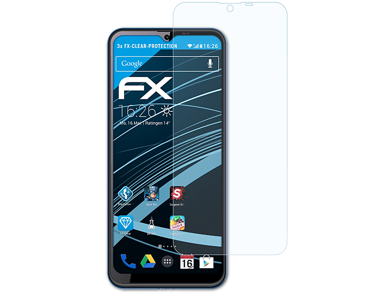 3x C23 ATFOLIX Oukitel Pro) Displayschutz(für FX-Clear