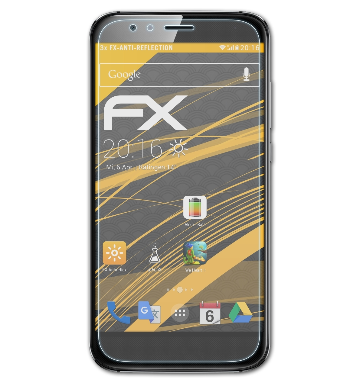ATFOLIX 3x GX8) Displayschutz(für Huawei FX-Antireflex
