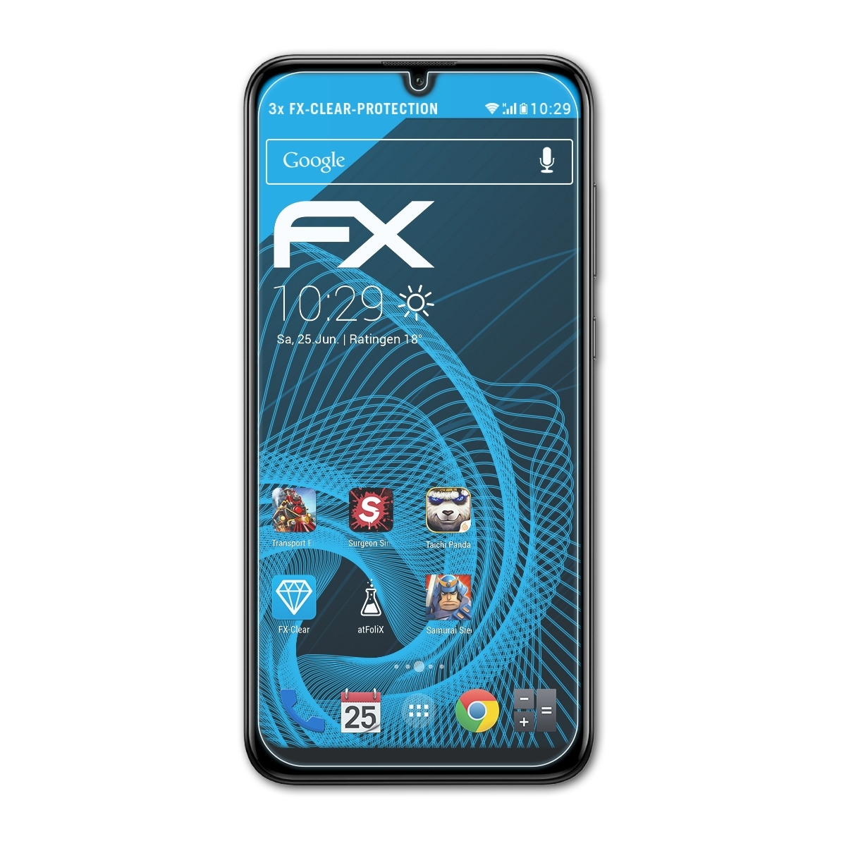 ATFOLIX 3x FX-Clear Huawei Prime Y7 Displayschutz(für 2019)