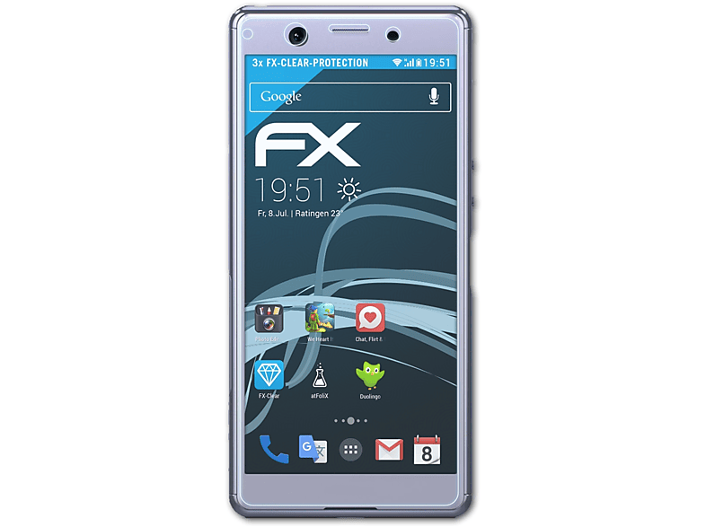 ATFOLIX 3x FX-Clear Displayschutz(für Sony Xperia Ace (SO-02L))