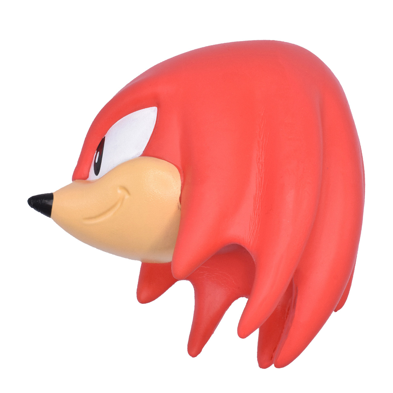 Roter Knuckles-Kopf, Seitenansicht. Tan-Schnauze, schwarze Nase und weißes Auge.