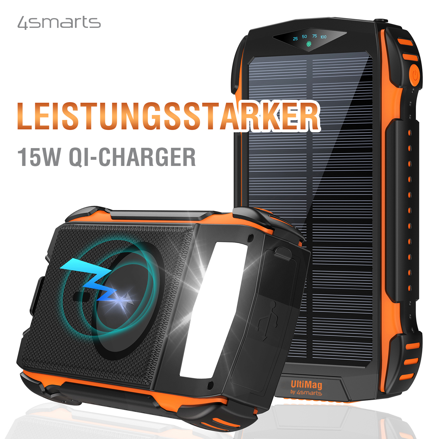 4SMARTS Rugged TitanPack mAh Solar Wireless Mehrfarbig 20000 Powerbank