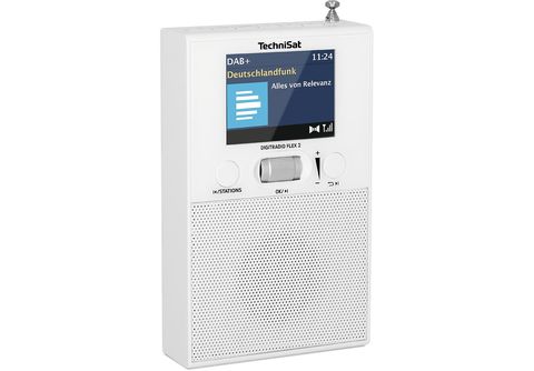 TECHNISAT DIGITRADIO FLEX 2 portables Radio, -Radio, DAB, FM, UKW Digitalradio, MediaMarkt AM, weiß DAB+ DAB+/UKW DAB+, | Bluetooth
