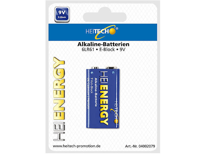 HEITECH 1-er Alkaline Batterie Pack E-Block