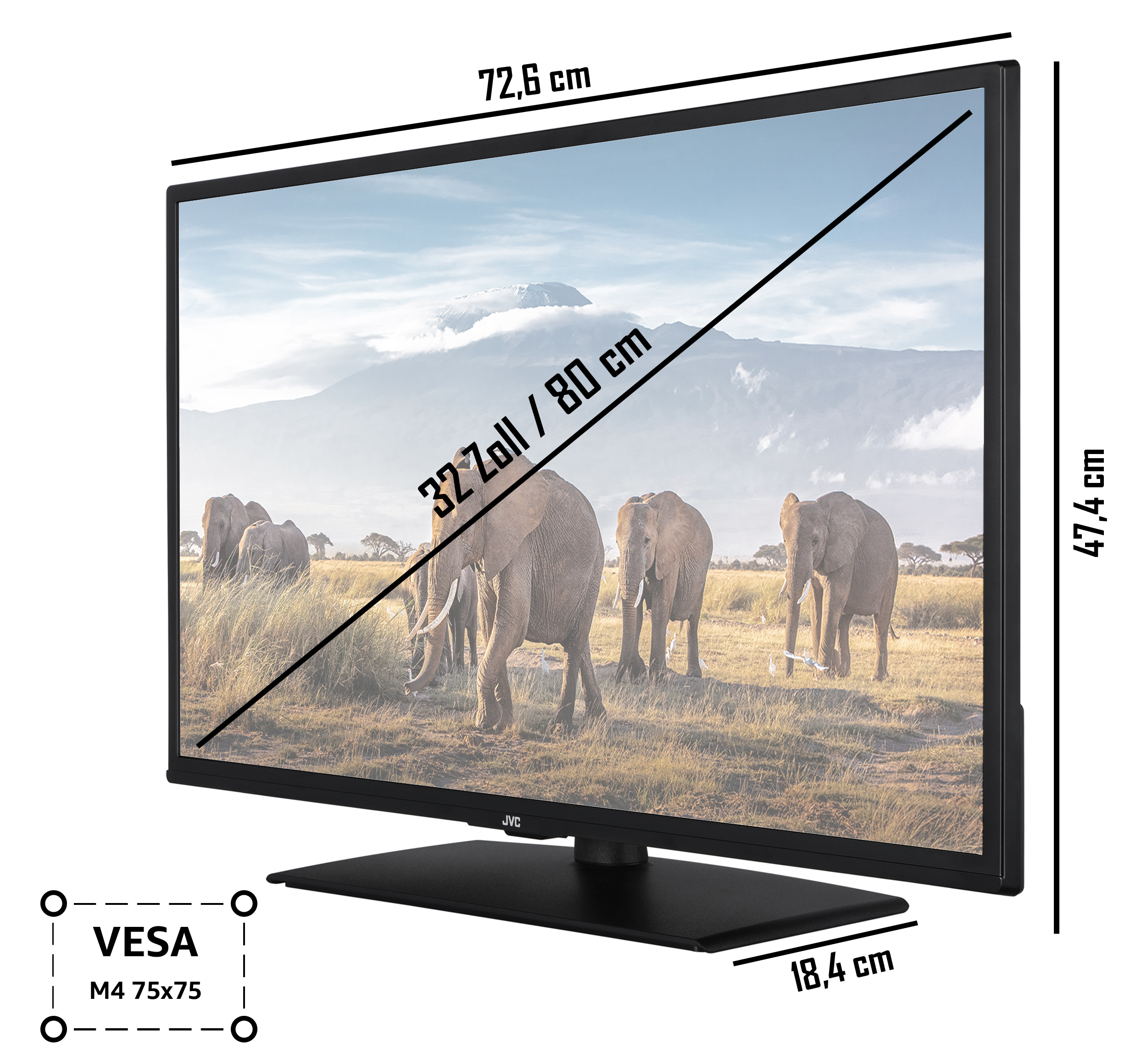 cm, HD-ready, LED / (Flat, Zoll SMART LT-32VH5157 TV) 80 TV JVC 32