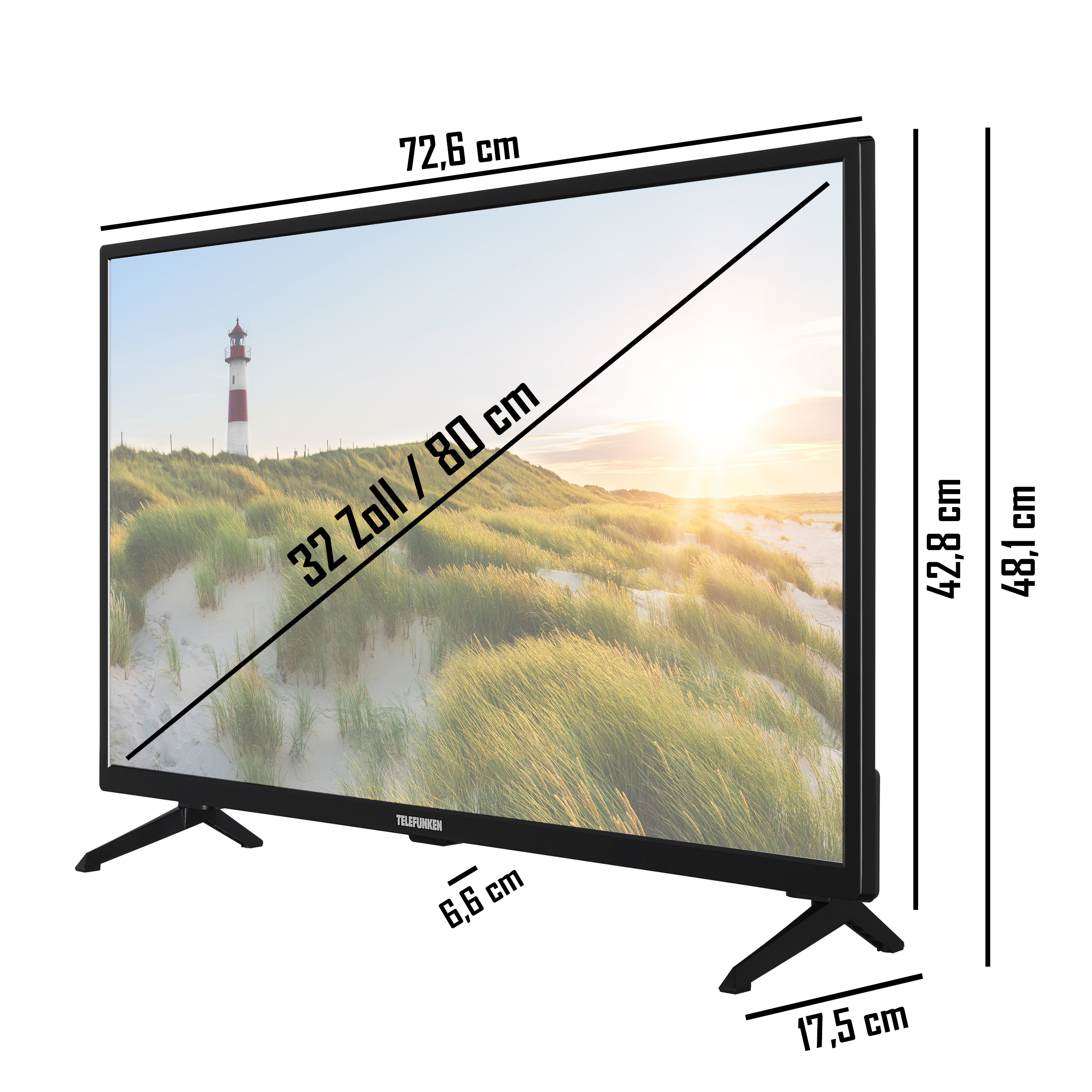 TV SMART Zoll HD-ready, 32 / XH32SN550S cm, TV) TELEFUNKEN LED (Flat, 80