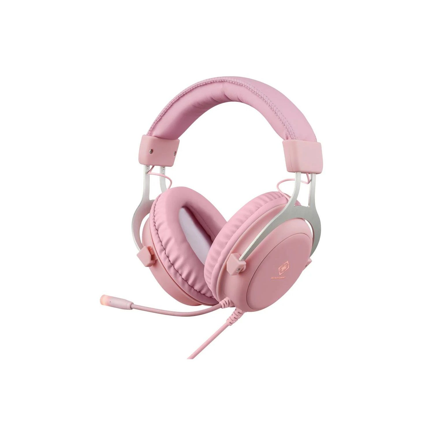 Headset Headset mit pink DELTACO Over-ear LED-Beleuchtung, Gamer GAMING