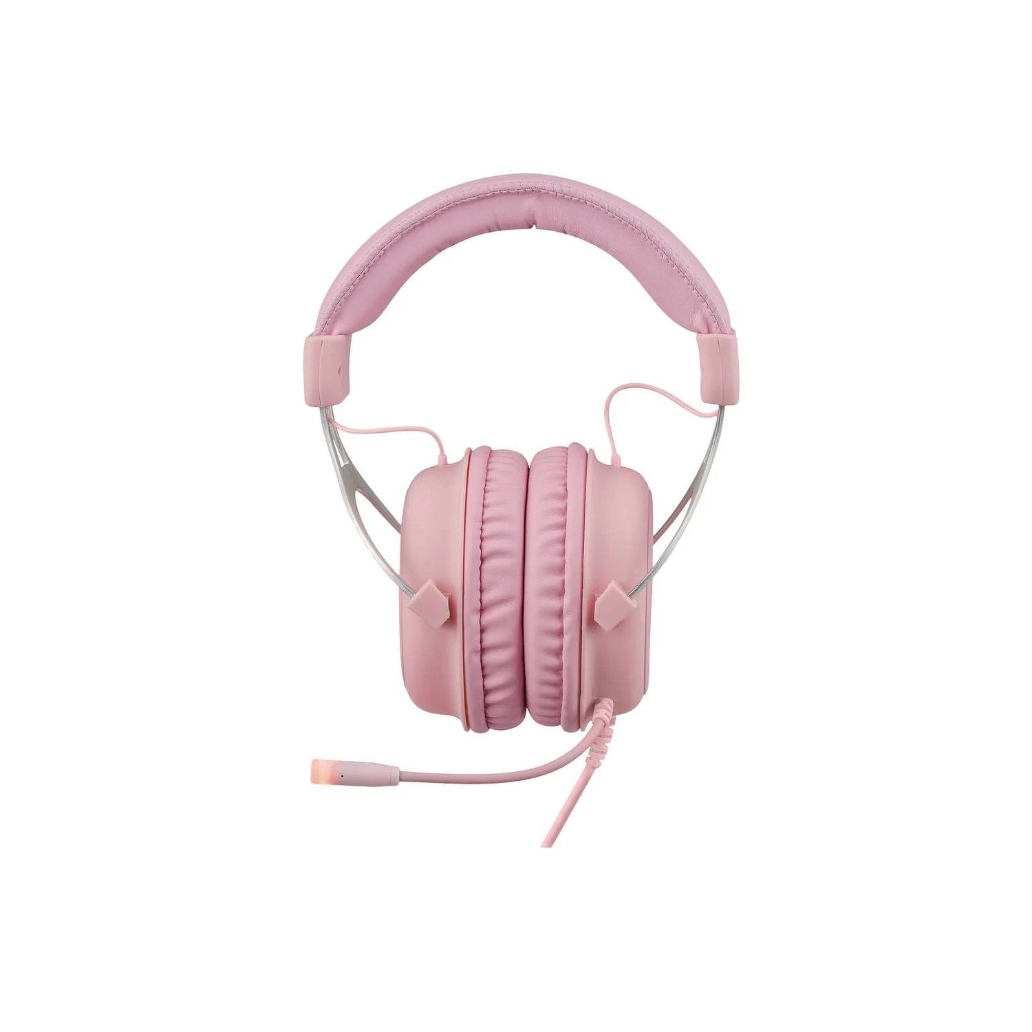 Gamer mit pink Headset Headset GAMING Over-ear LED-Beleuchtung, DELTACO