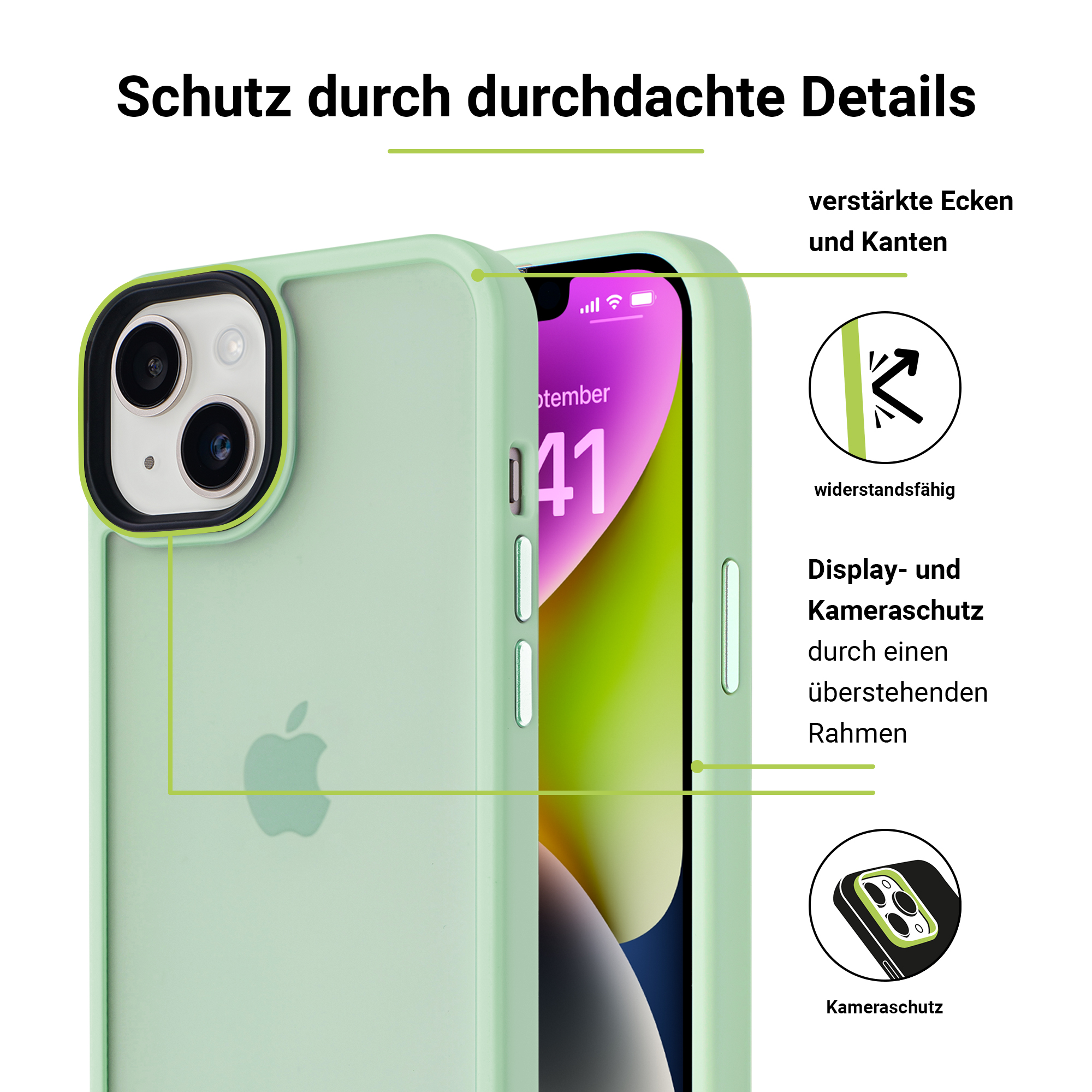 Grün Backcover, iPhone 13, ARTWIZZ IcedClip, Apple,