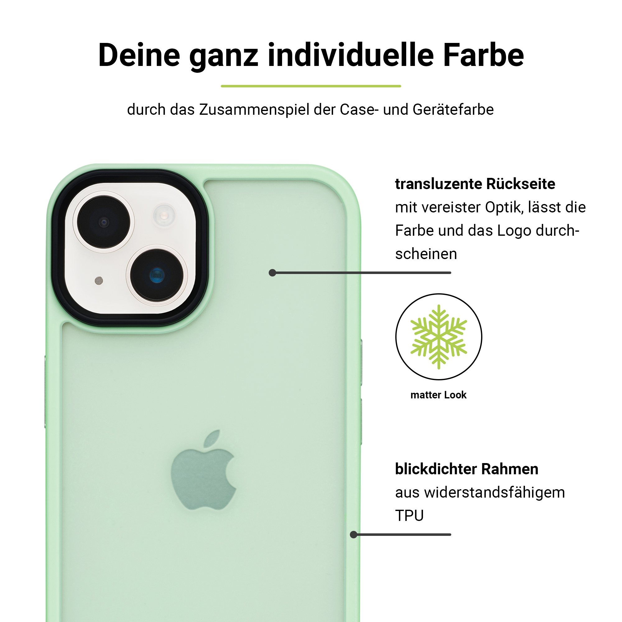 iPhone 14, Grün Apple, IcedClip, ARTWIZZ Backcover,