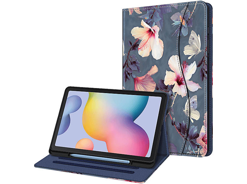 FINTIE Hülle Tablethülle Bookcover für Kunstleder, Blühender Samsung Hibiskus