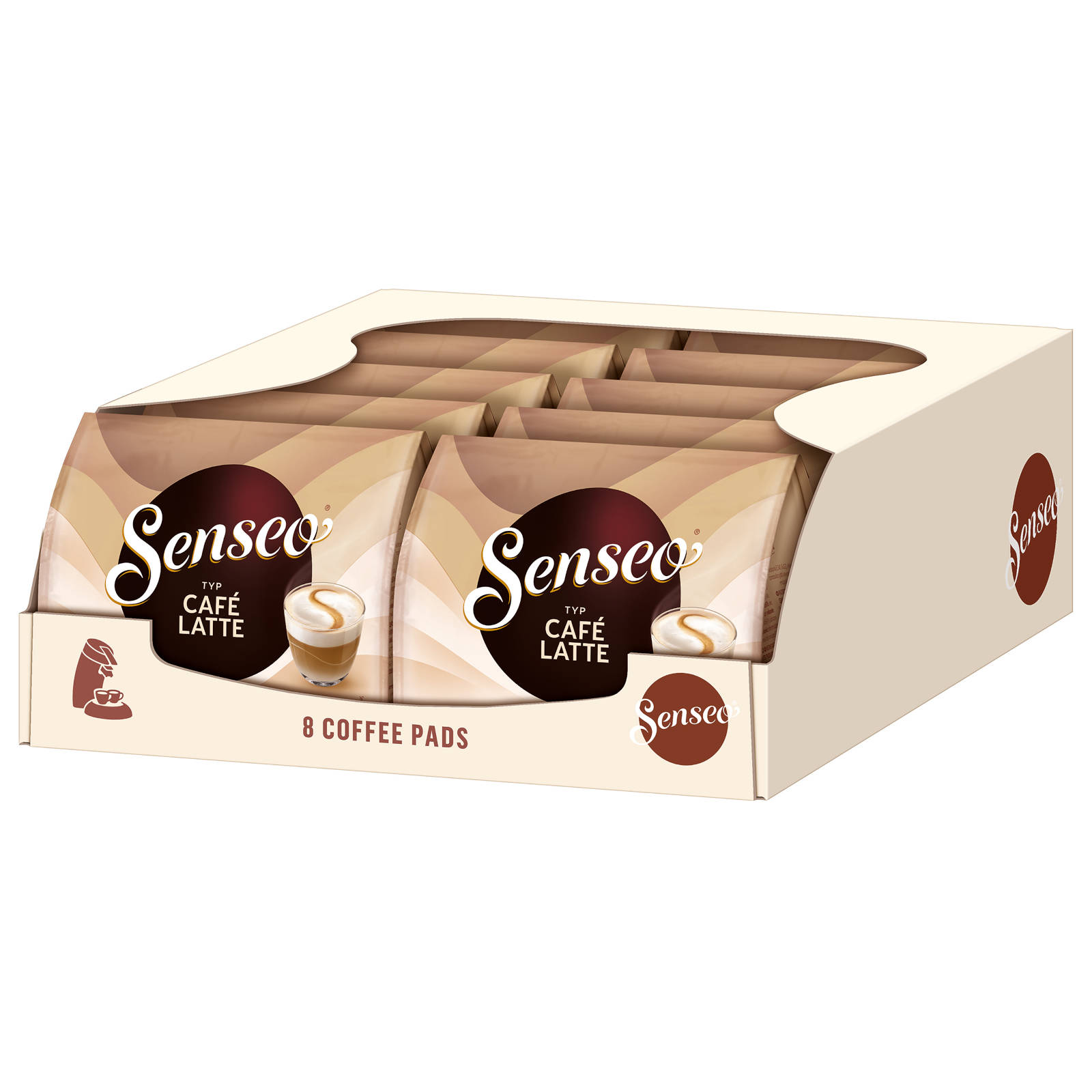 SENSEO Typ Café Latte 8 x Getränke 10 Padmaschine) Kaffeepads (Senseo