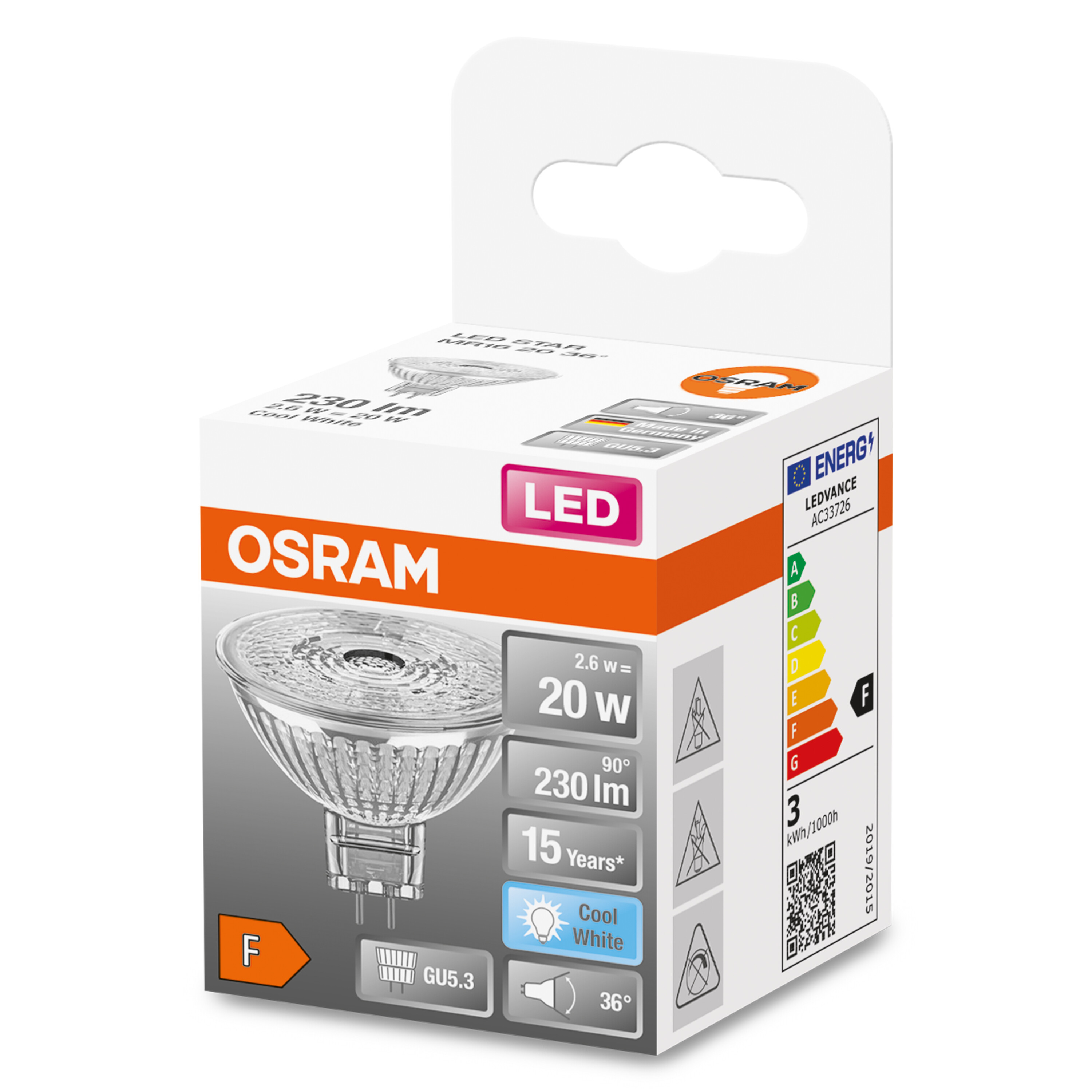 STAR OSRAM  Kaltweiß MR16 LED-Refektorlampe LED