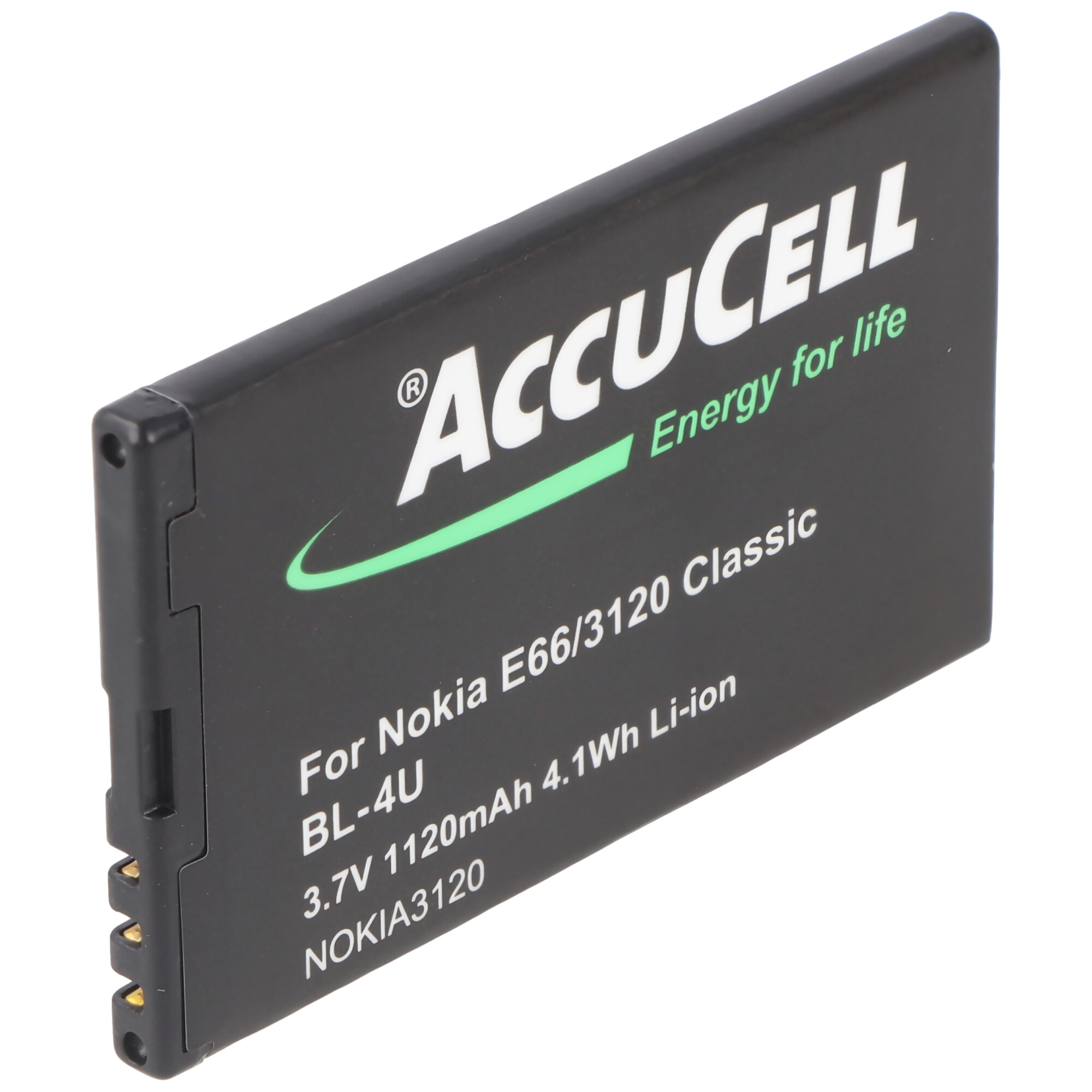 ACCUCELL Akku Li-Ion Handy-Akku, Lithium-Ionen mAh 6600 1120 - slide passend für Nokia