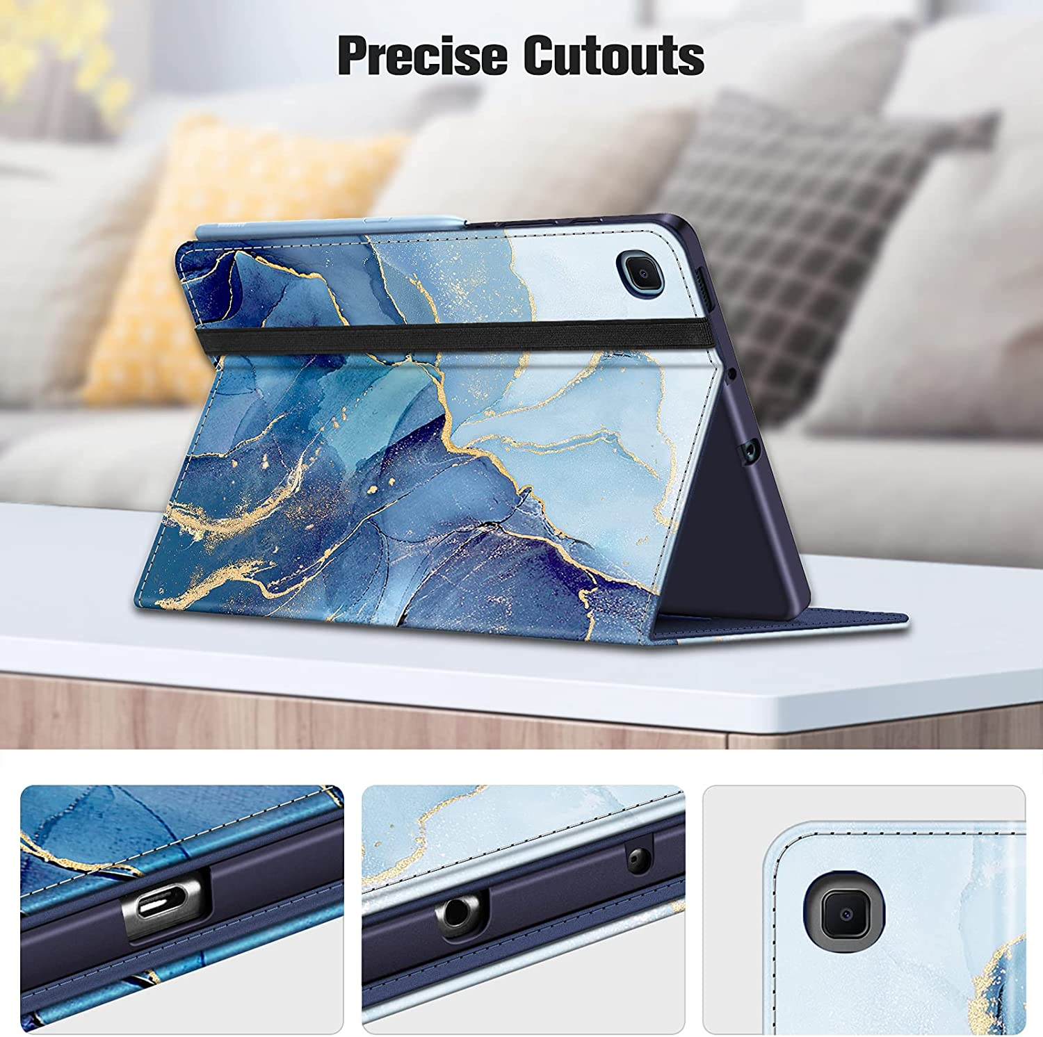 Marmor Hülle Tablethülle für Ozean Samsung Bookcover FINTIE Kunstleder,