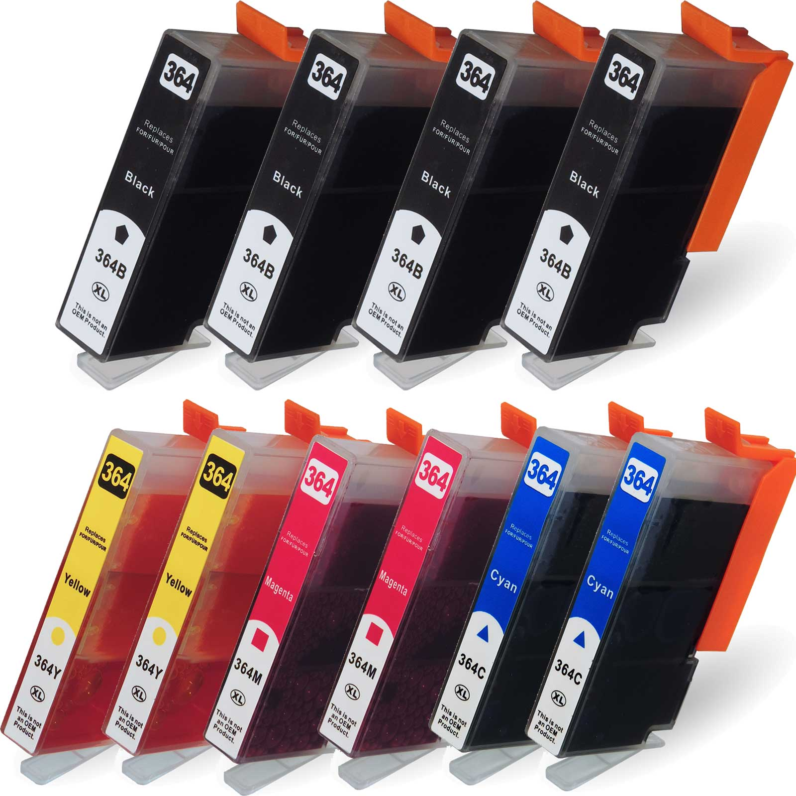 D&C 364XL-Set, N9J73AE Tintenpatrone Multipack 10-Farben (4x Schwarz, 2x Cyan, 2x Magenta, 2x Gelb) (364XL-Set, N9J73AE, X4D82AE)