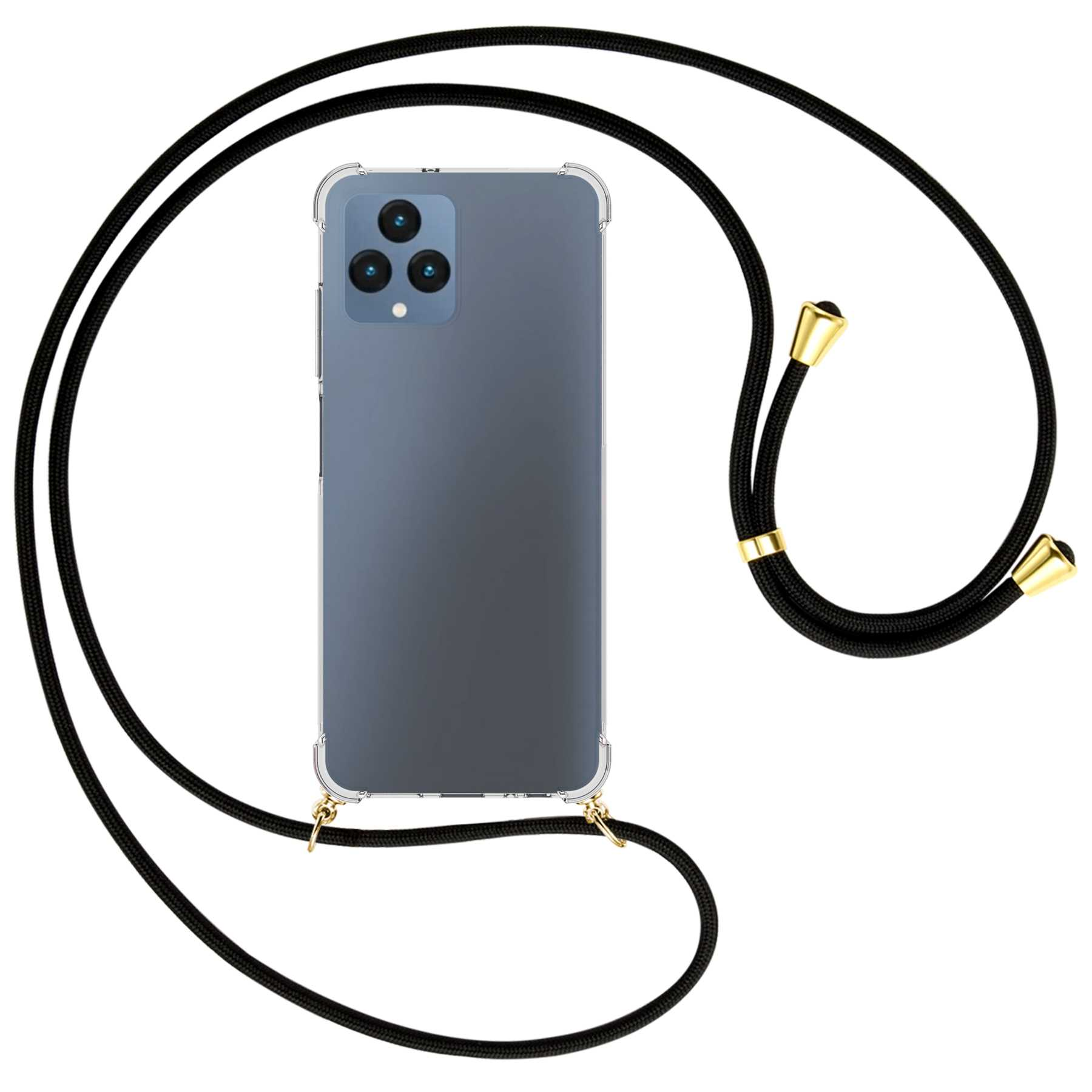 MTB ENERGY Umhänge-Hülle T MORE Phone, gold Schwarz / Kordel, Telekom, mit Backcover,