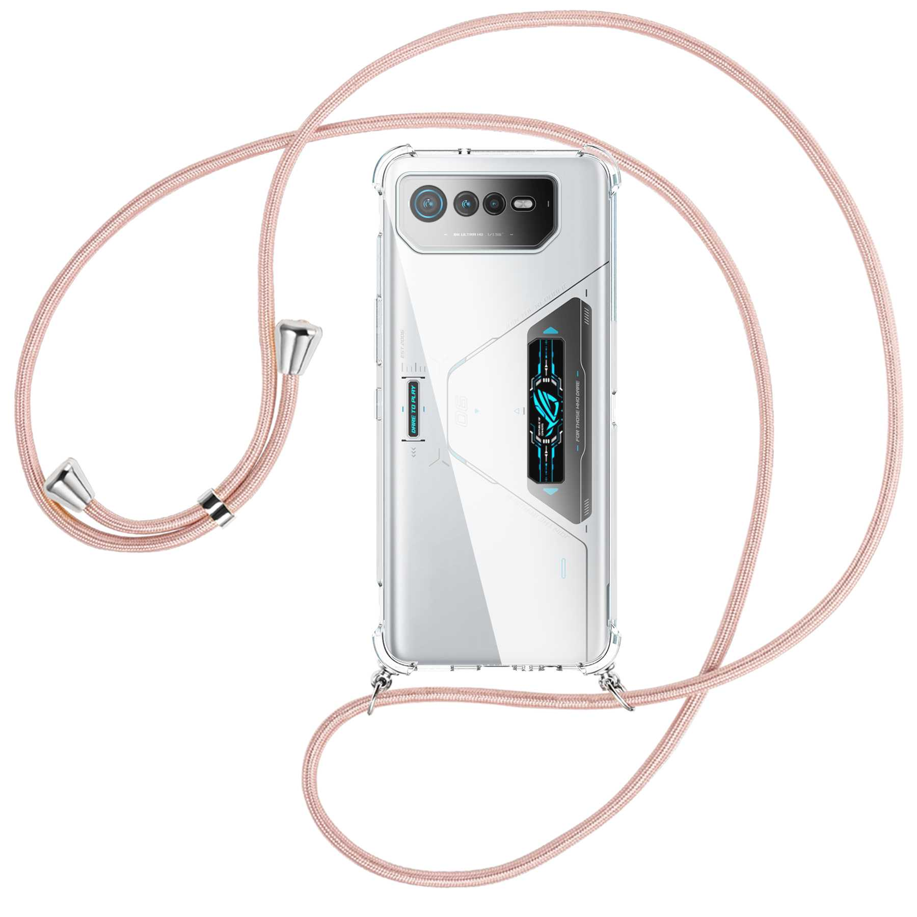 6D Phone Rosegold Kordel, ROG / MTB MORE ENERGY Umhänge-Hülle Backcover, Asus, 6 silber Ultimate, Pro, mit