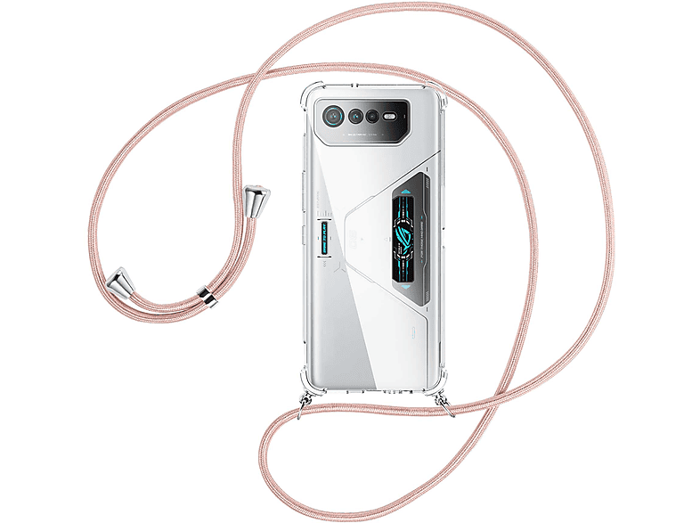 mit Rosegold Phone Kordel, / Ultimate, 6 MORE MTB Umhänge-Hülle Backcover, Pro, silber Asus, ENERGY 6D ROG