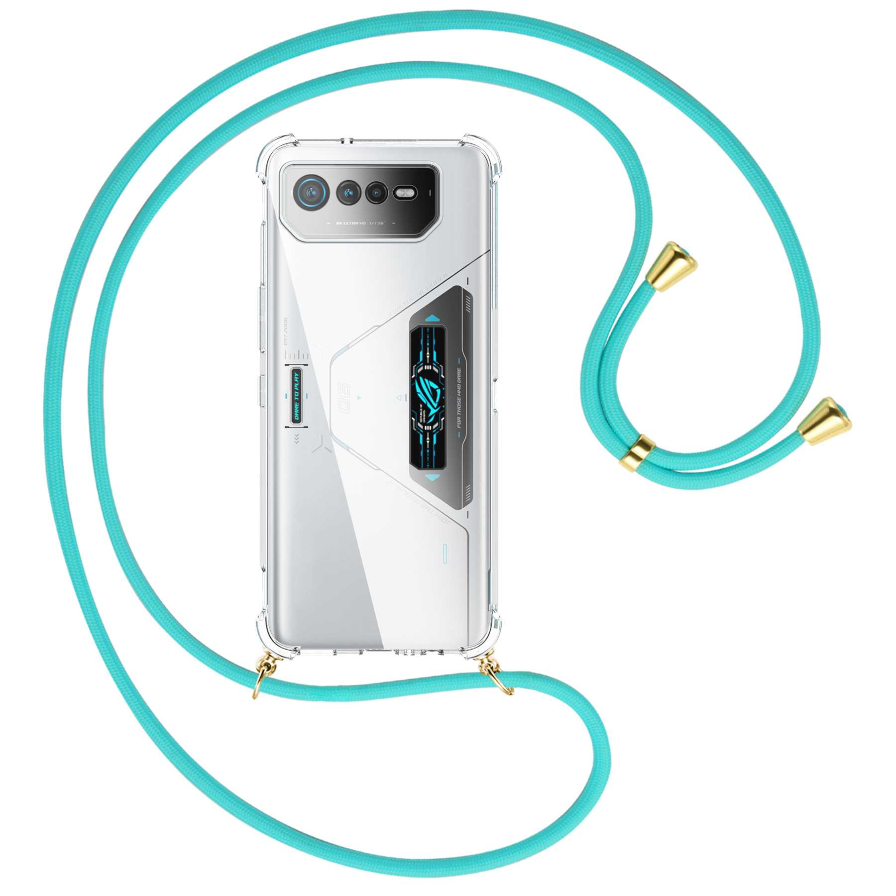 MORE / Phone MTB Pro, 6D mit Backcover, ENERGY Asus, Kordel, gold Umhänge-Hülle Ultimate, 6 Türkis ROG